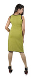 Ladies Green Front Embroidery Dress. - TATTOPANI