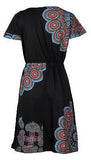 Feather Pattern Short Sleeve Summer Dress - craze-trade-limited