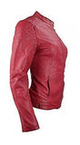 Faux Leather Plain Zip Up Biker Jacket - craze-trade-limited