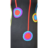 Multicolored Circle and Patch Designed Dress. - TATTOPANI