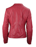 Faux Leather Plain Zip Up Biker Jacket - craze-trade-limited