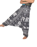 Elephant Printed Smocked Waist Women Summer Baggy Trousers. - craze-trade-limited