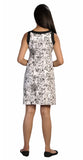 White Sleeveless Dress With Floral Pattern. - craze-trade-limited