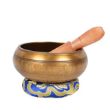 Meditation Tibetan Singing Bowl with Special Etching and protective pouch-GOLDBAJ -2-(Medium)