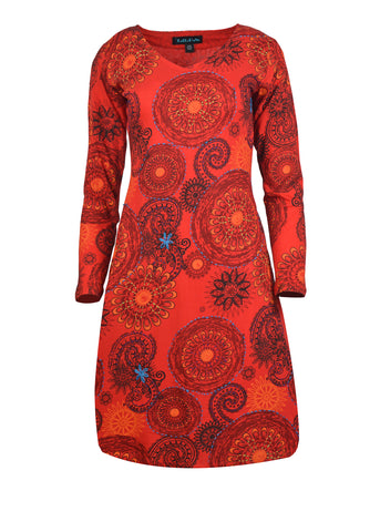  sleeve womens red dress