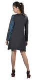 Long Sleeved Dress with Front Embroidery. - TATTOPANI