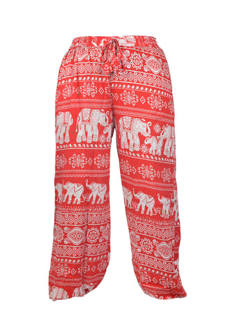 Women's Smocked Waist Elephant Print Harem Trousers. - craze-trade-limited