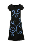 Spiral Embroidery Short Sleeve Dress. - craze-trade-limited