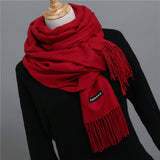 2020 women scarf soild winter cashmere scarves for ladies neck warm pashmina long shawl wraps bandana foulard female head hijab