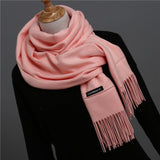 2020 women scarf soild winter cashmere scarves for ladies neck warm pashmina long shawl wraps bandana foulard female head hijab