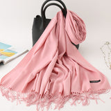 2020 women scarf soild winter cashmere scarves for ladies neck warm pashmina long shawl wraps bandana foulard female head hijab