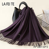 Lic Cashmere Women Scarf Warm Shawl Foulard Femme Pashmina Kerchief Wool Stole Head Neck Long Winter Scarf Women For Ladies 2019
