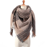 2019 women scarf fashion plaid winter scarves for ladies cashmere shawls wraps warm neck Triangle Bandage pashmina