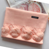 Women Solid Color Soft Hairball Scarf Oversize Cashmere Scarves Ladies Shawl Wrap Winter Pashmina Female Hijab Headband Muffler