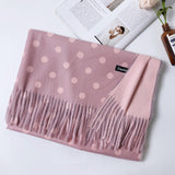 Women Solid Color Soft Hairball Scarf Oversize Cashmere Scarves Ladies Shawl Wrap Winter Pashmina Female Hijab Headband Muffler