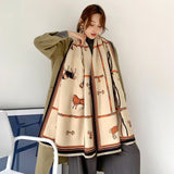 2020 Luxury Brand Scarf Hijab Women Winter Cashmere Thick Shawl Warm Bandana Scarves Female Pashmina Blanket