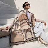 2020 Luxury Brand Scarf Hijab Women Winter Cashmere Thick Shawl Warm Bandana Scarves Female Pashmina Blanket